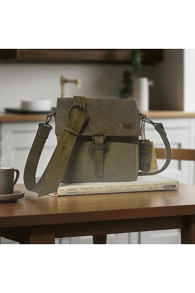 Old Cotton Quality Waterproof Unisex Small Canvas Daily Messenger Bag 20 cm X 20 cm