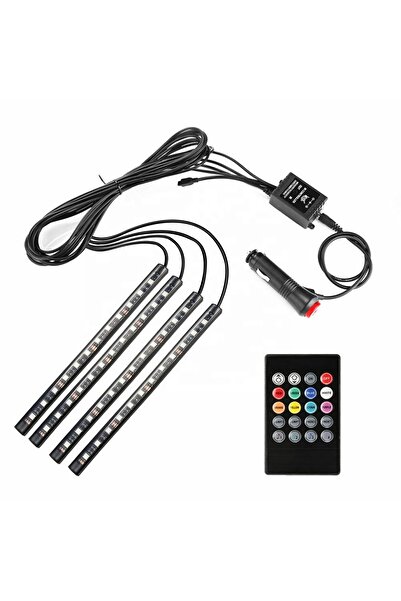 Bogadini Kit Lumini Ambient Auto cu Telecomanda – 7 Culori RGB, Compatibil Un...