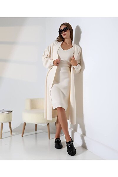 FEHAL GİYİM Knitwear Fabric Cardigan Dress Set of 2