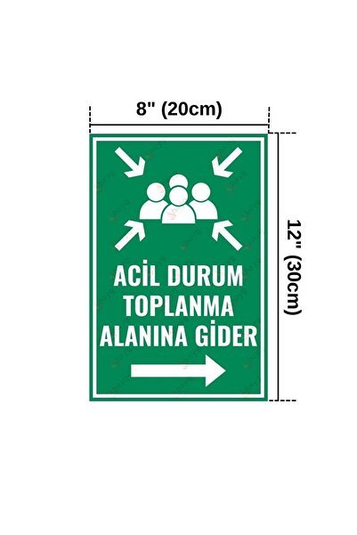 Hayg Equipment Emergency Assembly Area Direction Sign – Right Arrow – Uv Printed Decota Warning Sign 20 X 30 cm