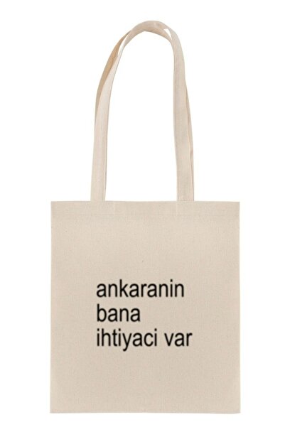 Namgo Ankara'nın Bana İhtiyacı Var Baskılı Bez Çanta