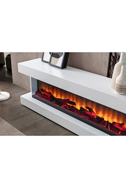 shop Etna Şömineli Lüks Tv 180 cm Beyaz