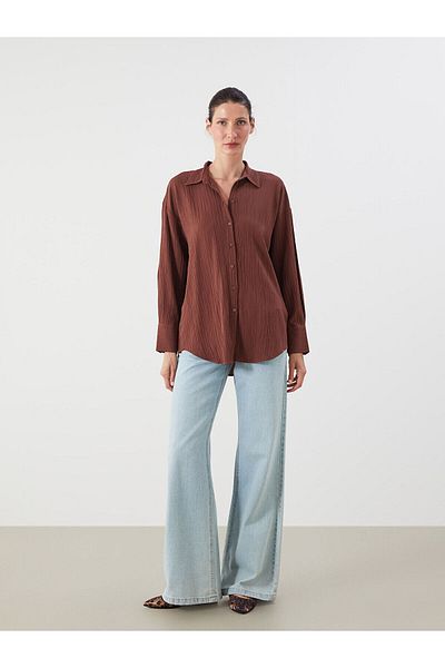 LC Waikiki Textured Oversize Women's Shirt