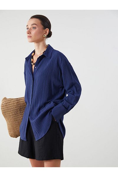 LC Waikiki Textured Oversize Women's Shirt