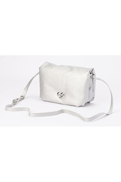 Sarabanda - Geantă de umăr elegantă pentru fete, din piele, argintie, universală