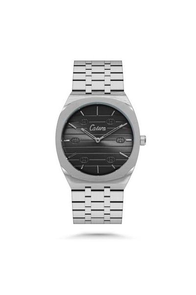 catera Men's stainless steel watch with black dial