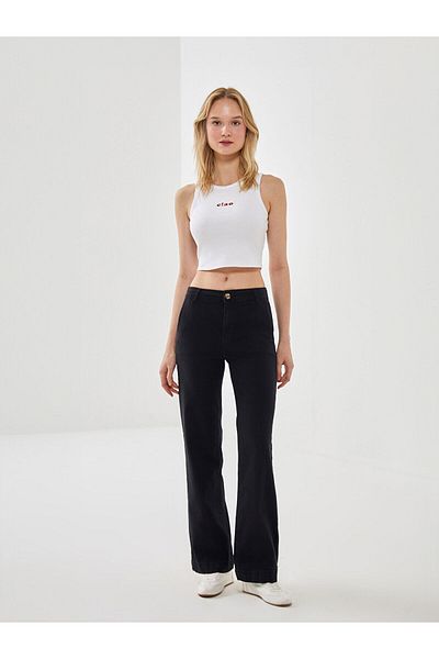LC Waikiki Crew Neck Printed Women's Crop