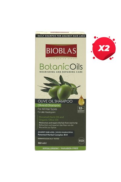 Bioblas X2 - SAMPON BOTANIC OILS 360ML OLIVE PAR USCAT