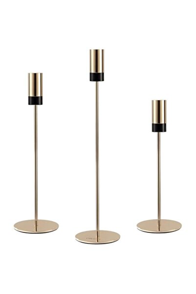 Generic حامل شموع معدني، مجموعة من 3 حاملات شموع للشموع المخروطية، مجموعة حام...