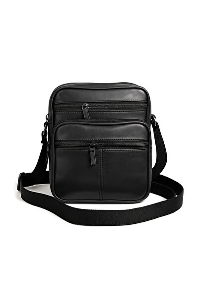 Magrot Geantă de umăr bărbătească, neagră, piele 19/16 cm - 25059