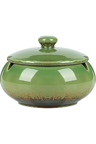 Generic منفضة سجائر سيراميكية مع أغطية، منفضة سجائر خارجية مقاومة للرياح، حام...