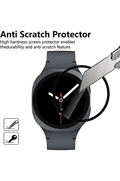 Novatis Samsung Galaxy Watch 8 40mm Compatible Full Covering Curved Nano Screen Protector Ultra Protection Hd