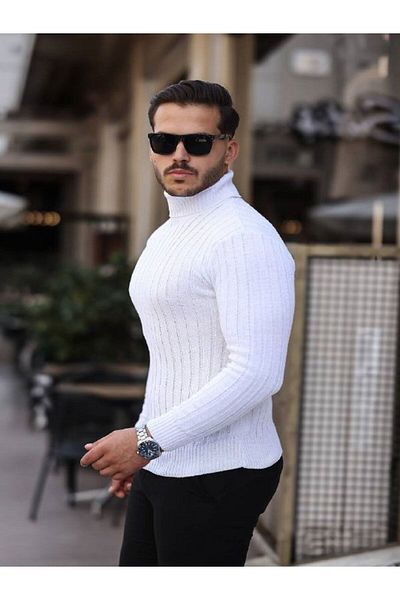 Gameyal 3 Pieces Lycra Unisex High Neck Turtleneck Sweater
