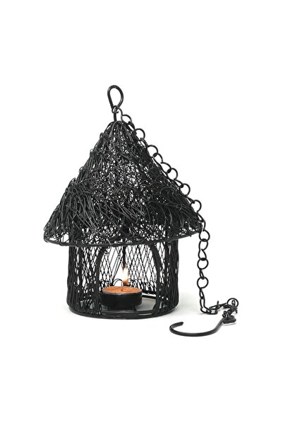 Generic حامل شموع شاي على شكل كوخ من هاشكارت - حاملات نذرية معلقة لزينة عيد ا...