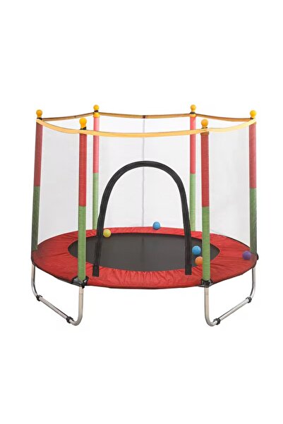 Şahinzade Home Güvenlik Korumalı Fileli 140 Cm Özel Fermuar Güven Konforlu Çocuk Trampolini 55 İnç Trambolin