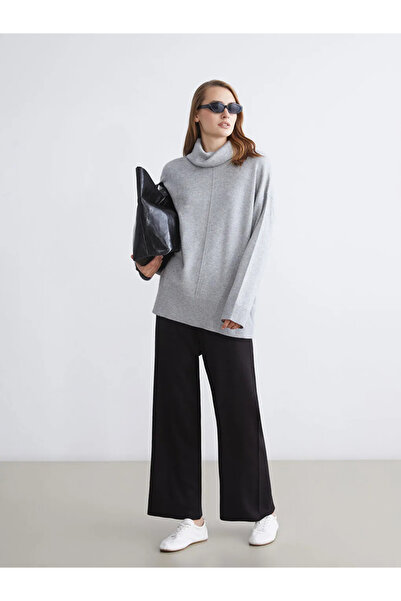 LC Waikiki Lcwaikiki Classic Black Women's Knitwear Pants with Elastic Waist