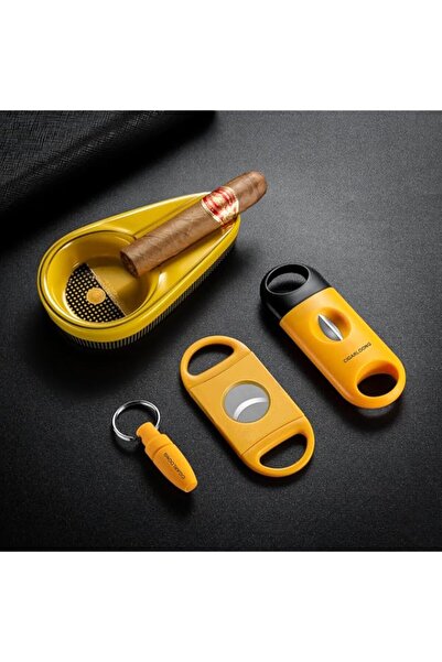 Generic مجموعة منفضة سجائر سيجار وقاطع سيجار من سيجار لونج، منفضة سجائر سيرام...