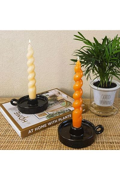 Generic Kendiis Candle Holder Ceramic Candlestick Holder, Set of 2, Candlelight Stand for Spell Candles, Ta