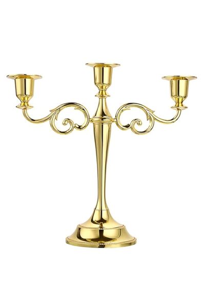 Generic Brand OwnMy 3 Arms Metal Candelabra Candlestick Silver European Elega...
