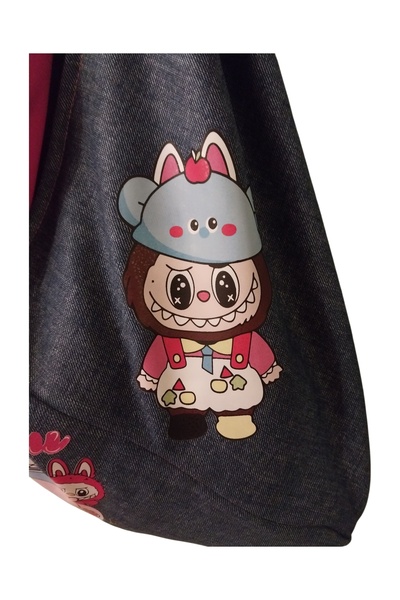 handedizayn Hediyedelisi Labubu Desenli Midi Çocuk Boy Origami Çanta