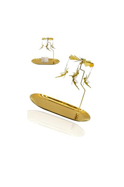 Generic Honwor® Golden Rotary Candle Holder - Spinning Fairy Design for Weddings, Parties, Diwali & Decorat