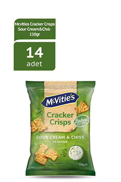 Ülker McVitie's Cracker Crisps Sour Cream & Chive Cips - 110 gram - 14 Adet