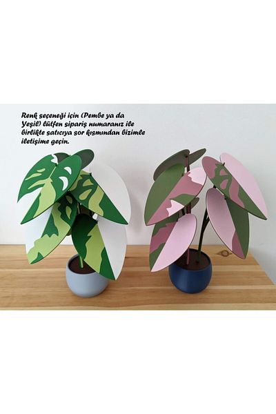 genomera Philodendron Tree Shaped Pink/Green Princess Coaster