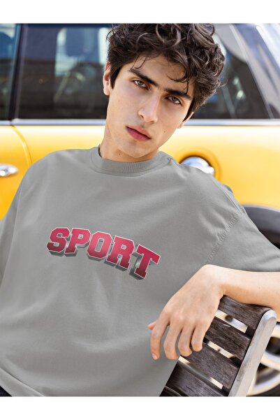 ArtYus تي شيرت رجالي/نسائي برقبة دائرية وأكمام قصيرة مطبوع عليه SPORT TRANSFER