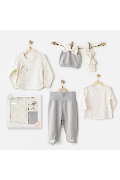 andywawa Ac26250 Baby Bow Bliss 5-Piece Hospital Release Ecru