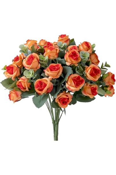 Generic باقات زهور ELECDON الاصطناعية الصغيرة من الورد وزهور الأوكالبتوس، زهو...