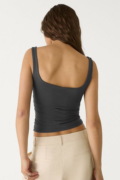 VODENS Women's Anthracite 95% Cotton Square Neck Strap Body