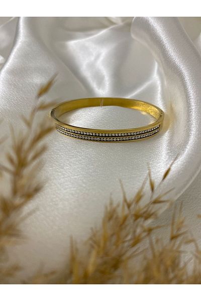 stainless steell Steel Clamp with Zircon Stone
