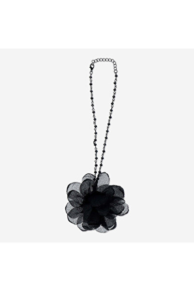 Flying Tiger Copenhagen Siyah Çiçekli Choker Kolye