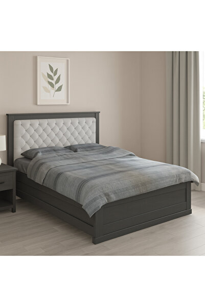 HARMONİ Gri Çizgi Desenli Çift Kişilik Nevresim Takımı