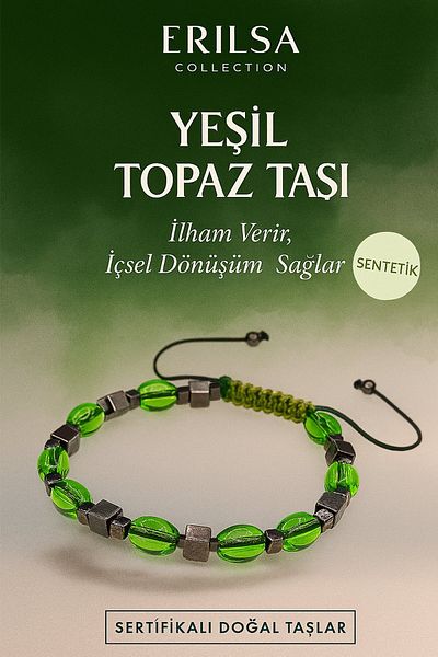 Erilsa Certified Synthetic Green Topaz Stone Bracelet – Inspiration and Internal Transformation Energy
