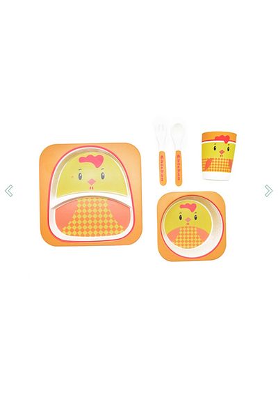 Generic Cartoon Design Bamboo Kids Cutlery Set