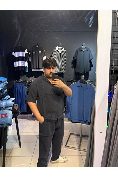 Q45collection مجموعة قميص وسراويل من القماش المودال للرجال مقاس كبير