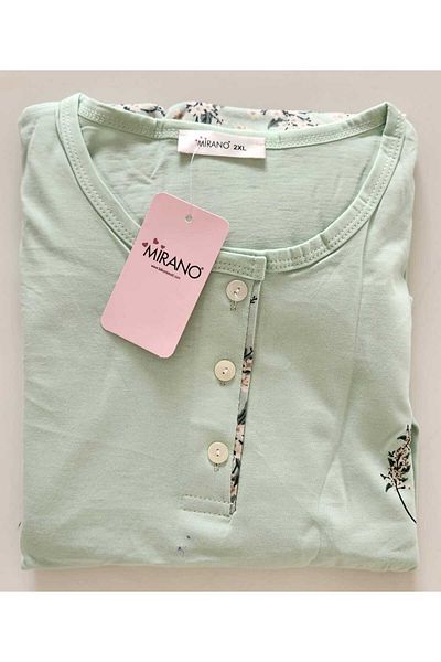 Mirano Set pijamale pentru mamă din bumbac cu mâneci scurte 6508 Verde