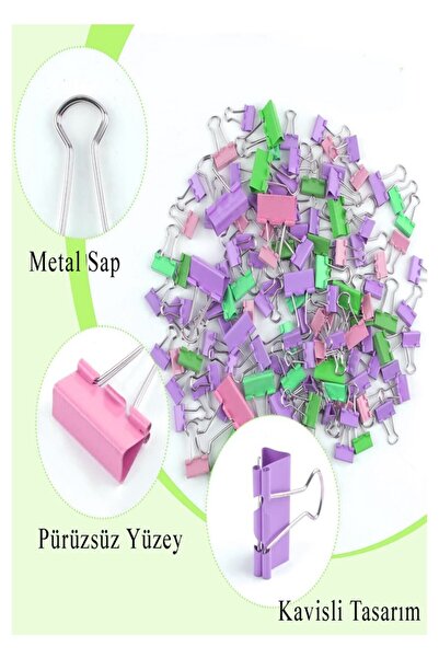 Artlantis Renkli Metal Ataç ve Renkli Metal Mandal Seti 1 Paket Küçük ve Orta Boy Ataşlar Dayanıklı Paslanmaz