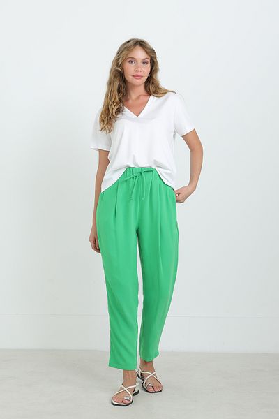 Modamorfo Women's Tie Waist Carrot Shape Pants - 18102Pnt
