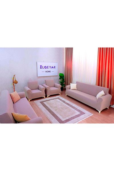 elgeyar Set huse de scaun jacquard model coș 3+3+1+1 - nurcă
