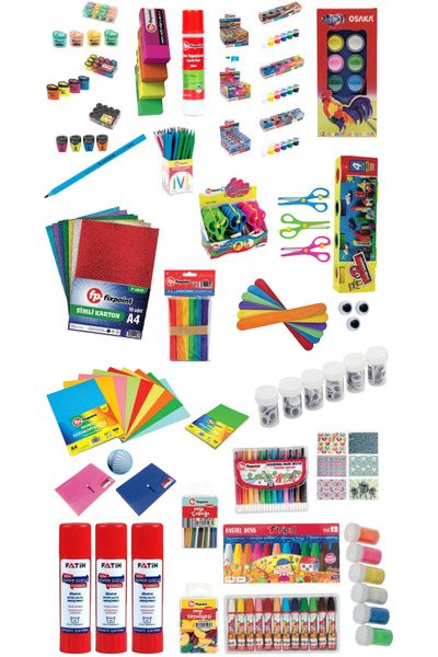 A&G world 42 Parça Anaokulu Kırtasiye Seti Bütün İhtiyaçlar Tek Pakette 42 Parça Ekonomik Set