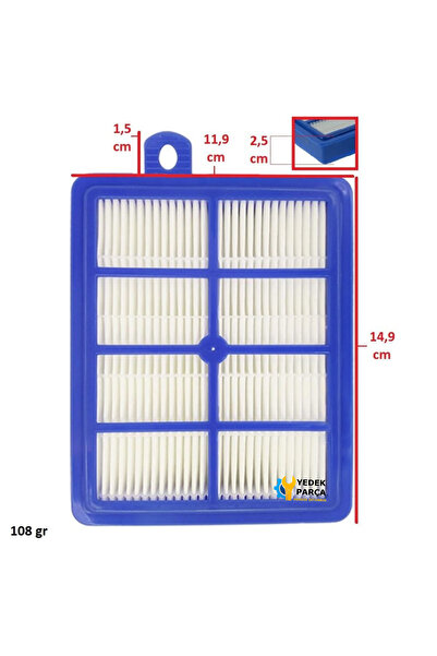 Ozba Ticaret Συμβατό με Philips FC 9934 Marathon Ultimate Vacuum Cleaner Μπροστινό και φίλτρο Hepa