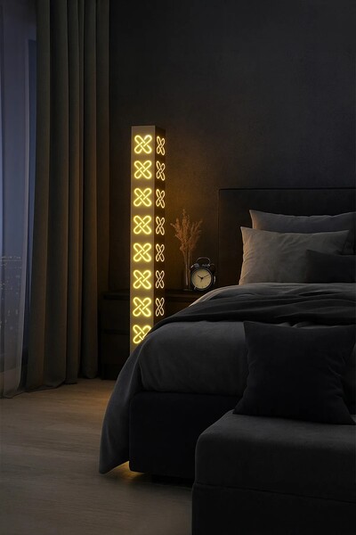 ARTILED Amber Led Artı Desenli Dekoratif Lambader
