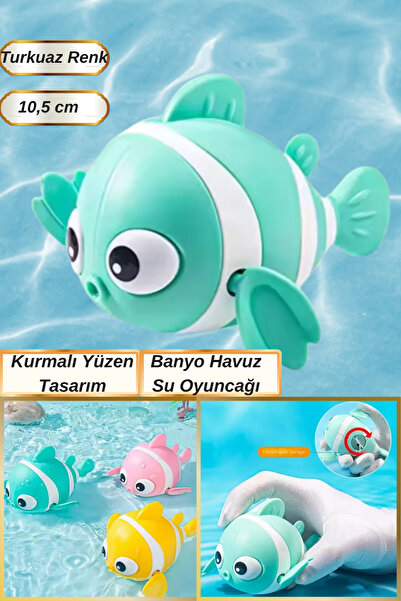 Hane Dostu Sevimli Balık Tasarım | Kurmalı Yüzen Banyo Oyuncağı Havuz Oyuncağı