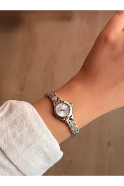 Vola Collection Ice Blue Dial Thin Cord Vintage Steel Silver Minimal Women's Wrist Watch - 47