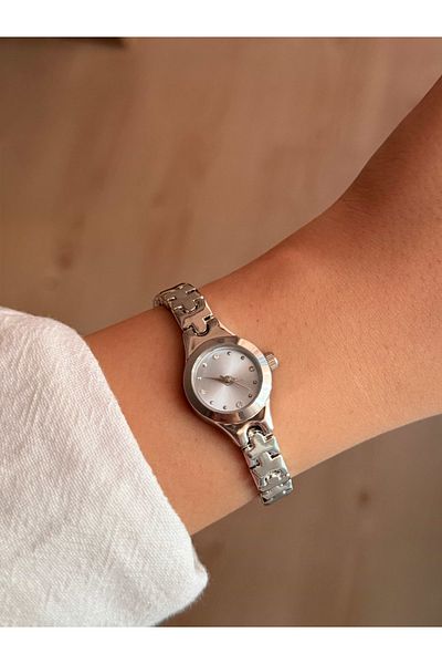 Vola Collection Ice Blue Dial Thin Cord Vintage Steel Silver Minimal Women's Wrist Watch - 47