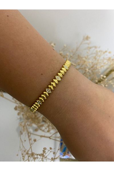 stainless steell Minimal Zircon Handcuff Bracelet