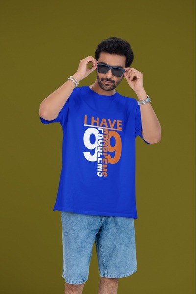 ArtYus TRIOCĂ CU MÂINĂ SCURTĂ CU Gât rotund, cu imprimeu TRANSFER, 99 PROBLEM...