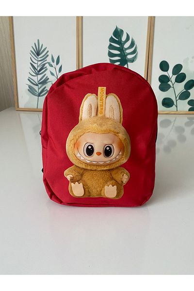 Petek Collection Labubu Backpack, School Creest Bag